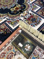 فرش وزرا آکریلیک 700 شانه، 2550 تراکم کد سالاری سرمه ای