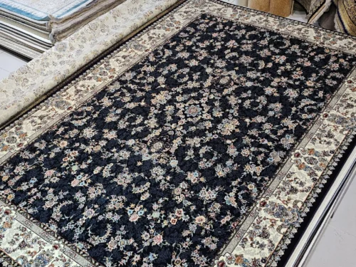 فرش ماشینی آذردکور 6متری کلکسیون الدورادو نخ آکریلیک،کد آرمیتا سرمه ای