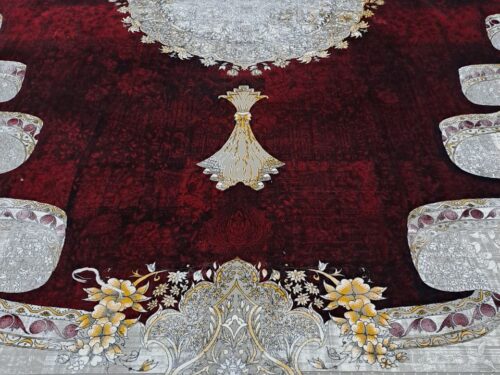 طرح: حریر_ کف ساده _ رنگ  لاکی  1200 شانه نخ آکرولیک
