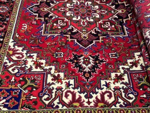 فرش دستباف جفت شش متری هریس (نقشه لچک ترنج لاکی)