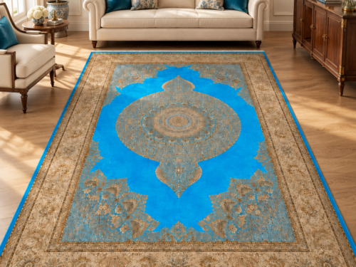 فرش ابریشم گونه اعلا بافت ماشینی کد 75872