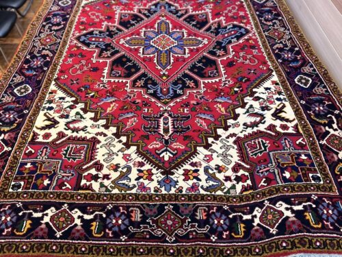 فرش دستباف جفت شش متری هریس (نقشه لچک ترنج لاکی)