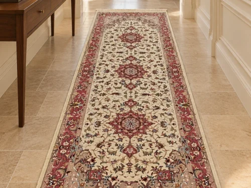 کناره دستباف 3 متری طرح خطیبی 30 رج - کد 82032